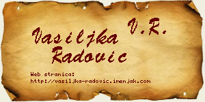 Vasiljka Radović vizit kartica